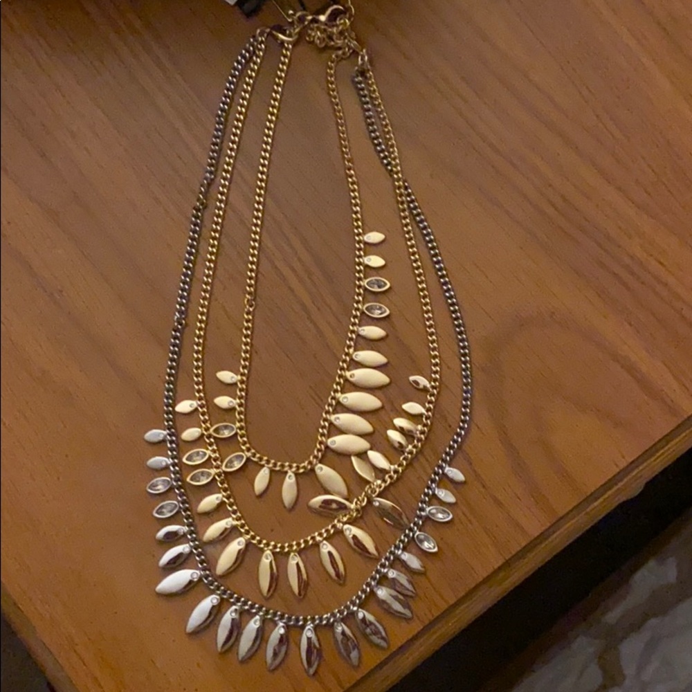 Necklace silver and gold three layers WHBM